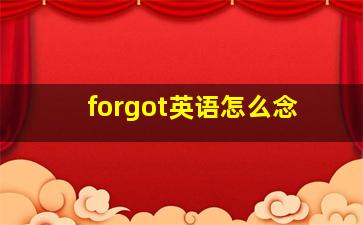 forgot英语怎么念