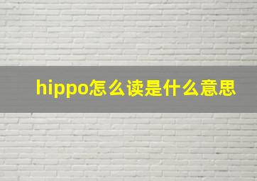 hippo怎么读是什么意思