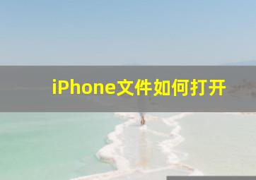 iPhone文件如何打开