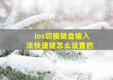 ios切换键盘输入法快捷键怎么设置的