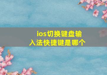 ios切换键盘输入法快捷键是哪个