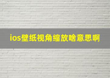 ios壁纸视角缩放啥意思啊