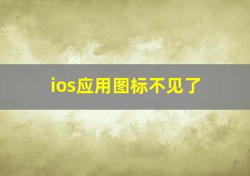 ios应用图标不见了