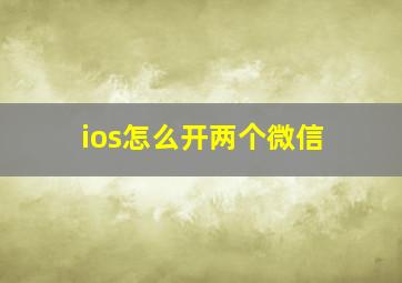 ios怎么开两个微信