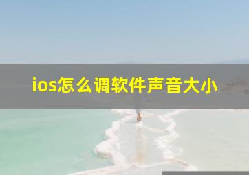 ios怎么调软件声音大小