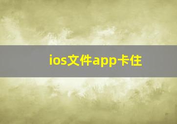 ios文件app卡住