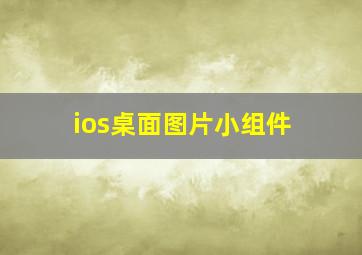 ios桌面图片小组件