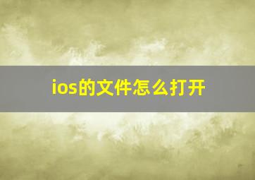 ios的文件怎么打开