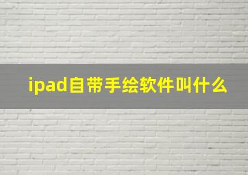 ipad自带手绘软件叫什么