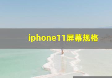 iphone11屏幕规格