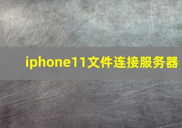 iphone11文件连接服务器