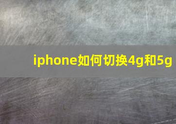 iphone如何切换4g和5g