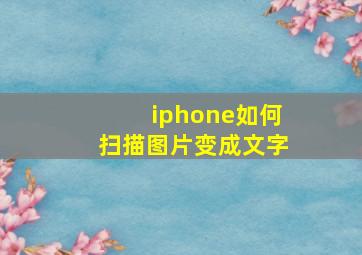 iphone如何扫描图片变成文字