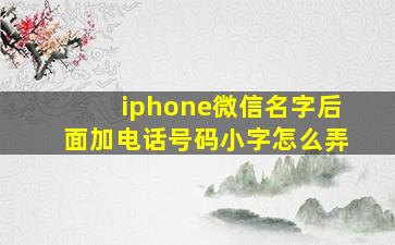 iphone微信名字后面加电话号码小字怎么弄