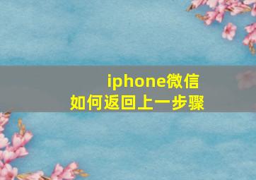 iphone微信如何返回上一步骤