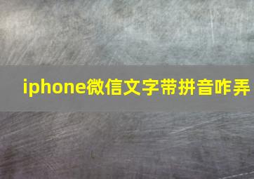 iphone微信文字带拼音咋弄