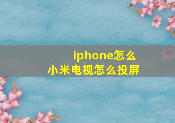 iphone怎么小米电视怎么投屏