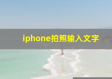 iphone拍照输入文字