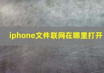 iphone文件联网在哪里打开