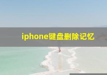 iphone键盘删除记忆