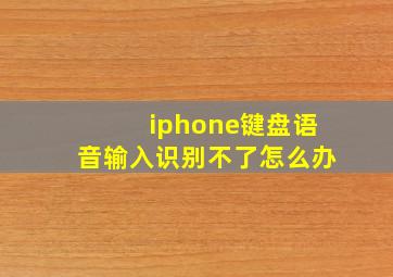 iphone键盘语音输入识别不了怎么办