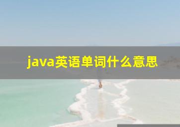 java英语单词什么意思