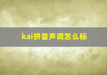 kai拼音声调怎么标