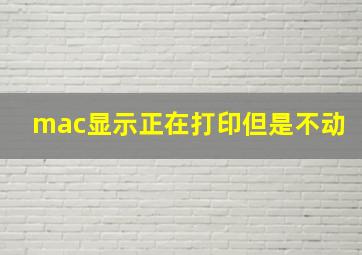 mac显示正在打印但是不动