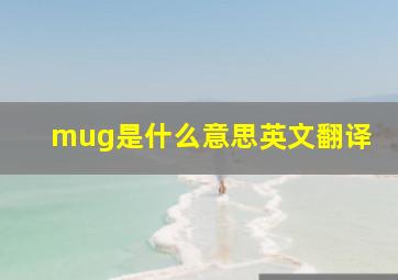 mug是什么意思英文翻译