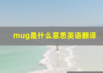 mug是什么意思英语翻译