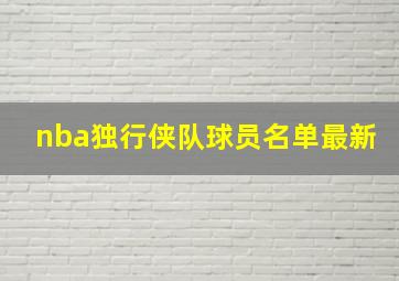 nba独行侠队球员名单最新