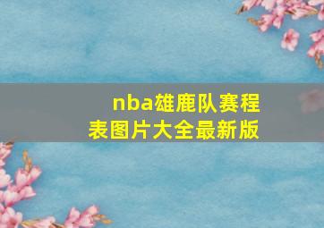 nba雄鹿队赛程表图片大全最新版