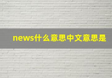 news什么意思中文意思是