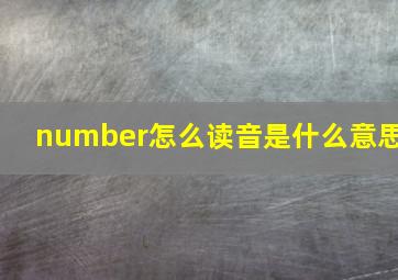 number怎么读音是什么意思