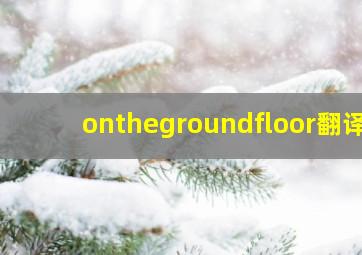 onthegroundfloor翻译