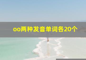 oo两种发音单词各20个