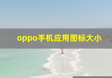 oppo手机应用图标大小