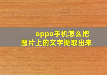 oppo手机怎么把图片上的文字提取出来