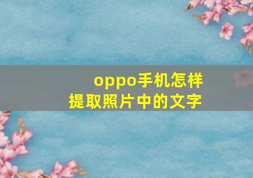 oppo手机怎样提取照片中的文字