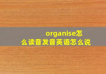 organise怎么读音发音英语怎么说