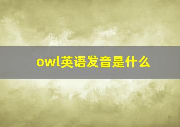 owl英语发音是什么