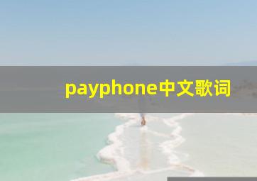 payphone中文歌词