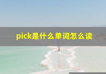 pick是什么单词怎么读