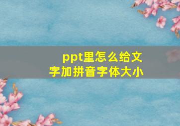 ppt里怎么给文字加拼音字体大小