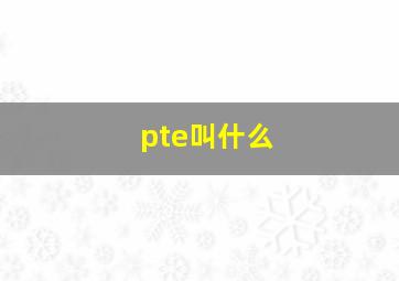 pte叫什么