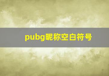 pubg昵称空白符号