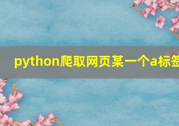 python爬取网页某一个a标签