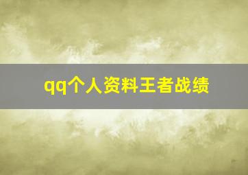 qq个人资料王者战绩