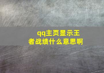 qq主页显示王者战绩什么意思啊