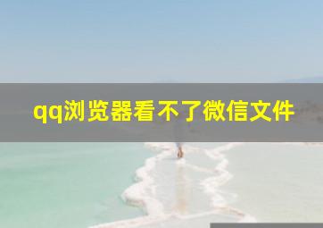 qq浏览器看不了微信文件